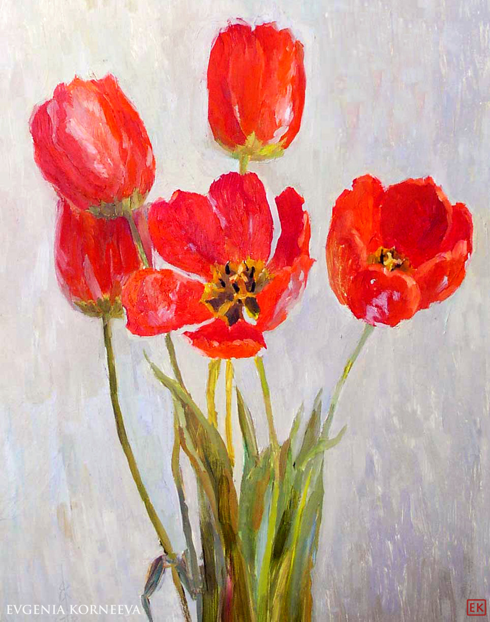 Картина с цветами Тюльпаныов, Евгения Корнеева