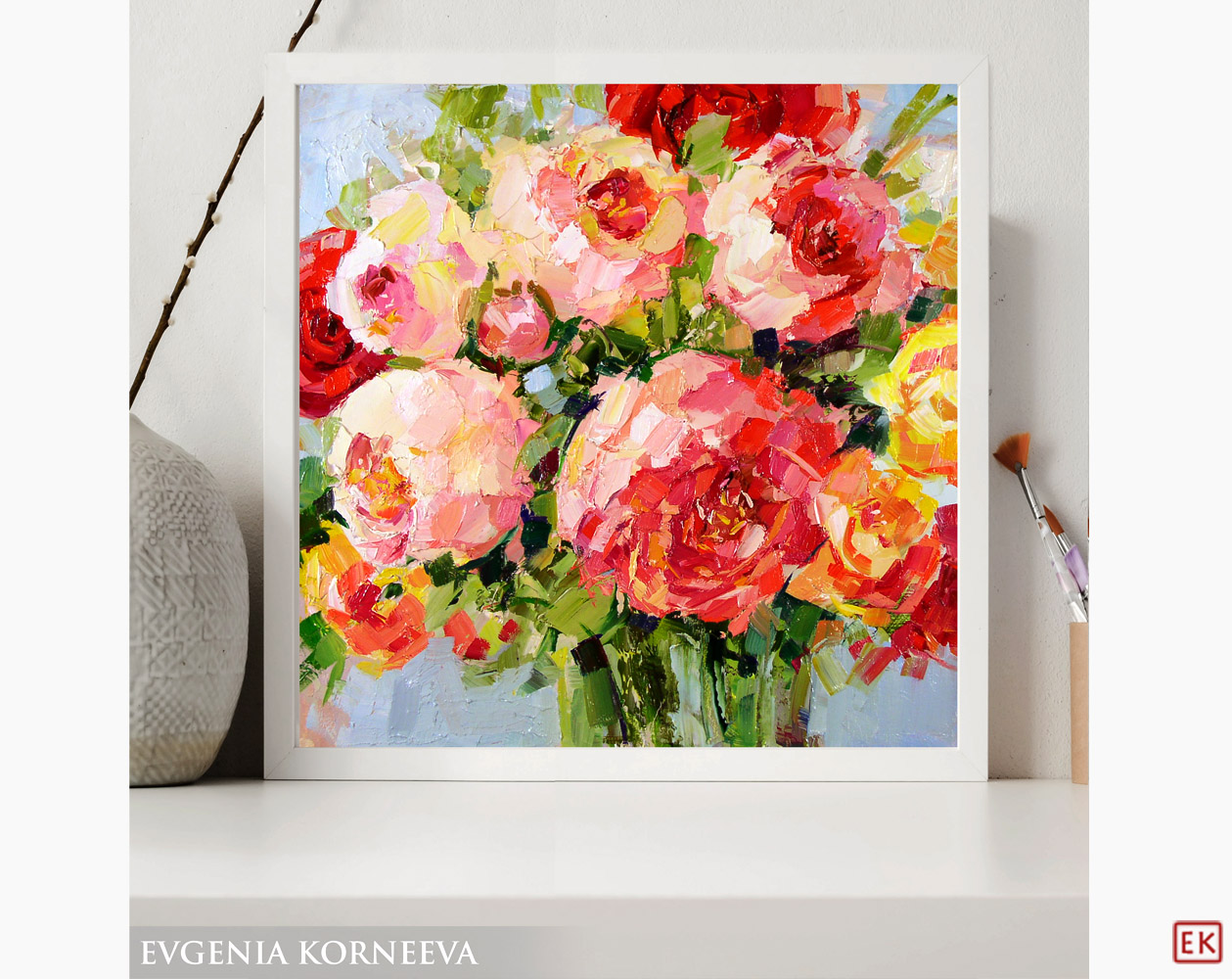 Картина с розами, Евгения Корнеева